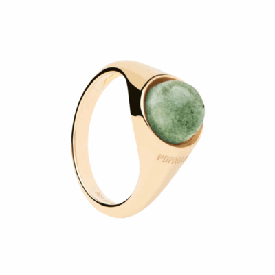 Green Aventurine Moon Ring