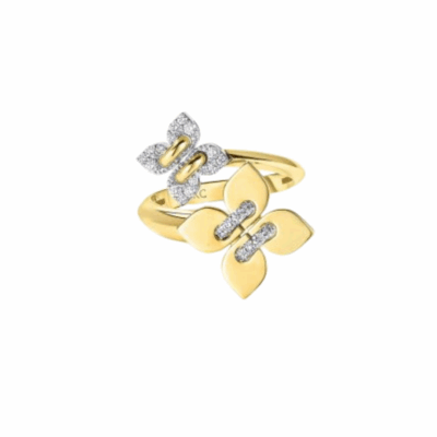 18KYWG LOVE IN VERONA PAVE DIAMOND FLOWER RING, SIZE 6.5