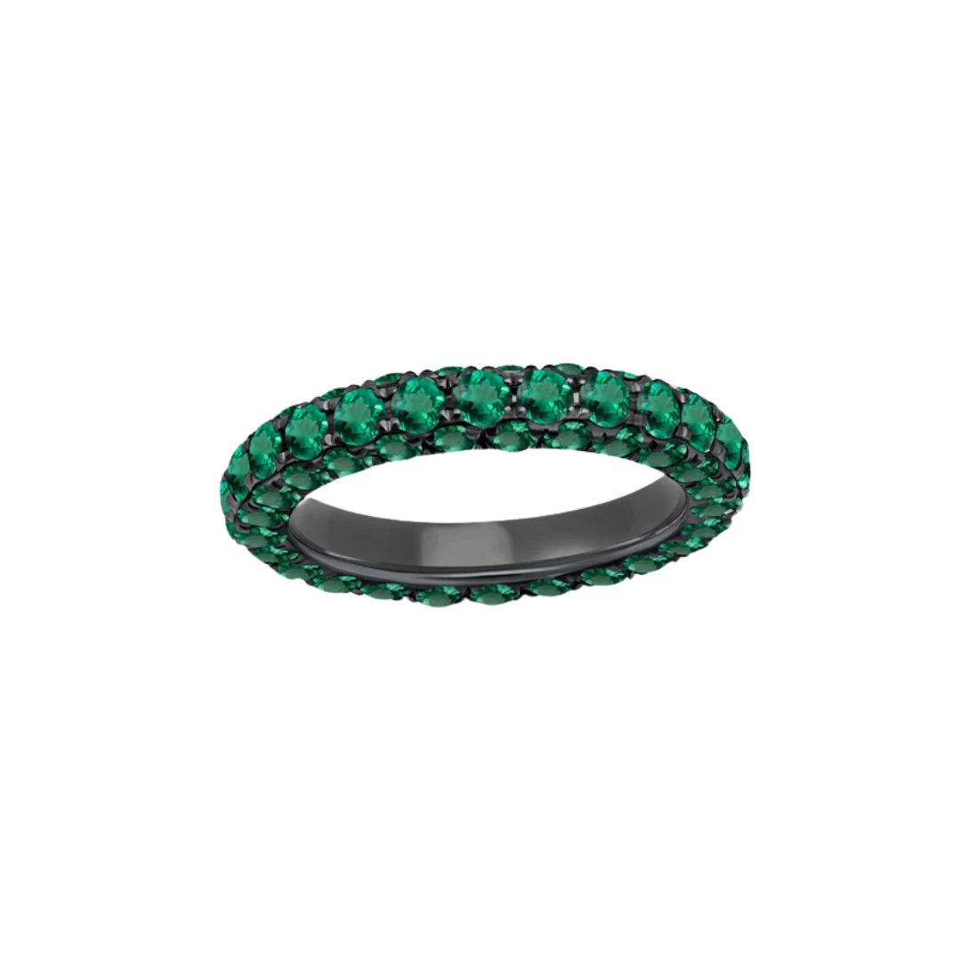 Emerald 3 Sided Band Ring, Size 7
