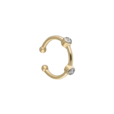 Double Bezel-Set Diamond Ear Cuff