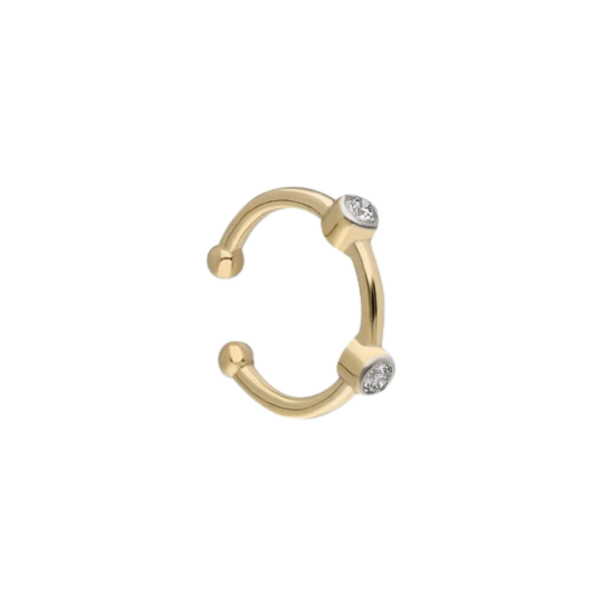 Double Bezel-Set Diamond Ear Cuff