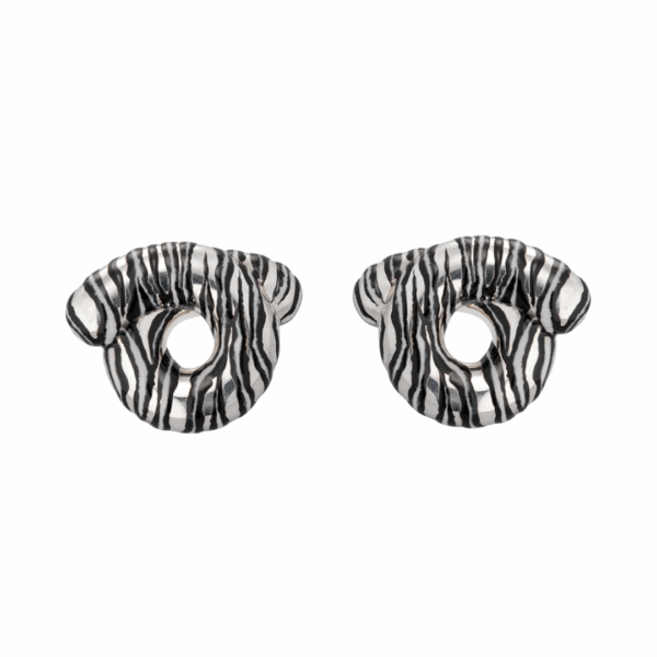 Sterling Silver Tarallo Zebra Earrings with Enamel