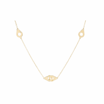 18KYG Menottes Multimotif Necklace