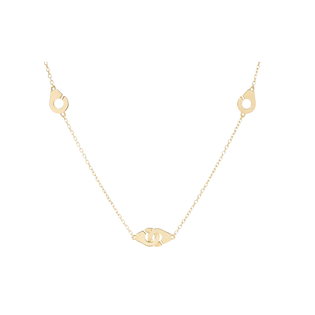 18KYG Menottes Multimotif Necklace