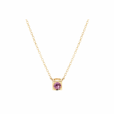 Pink Sapphire Le Cube Small Necklace