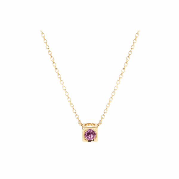 Pink Sapphire Le Cube Small Necklace