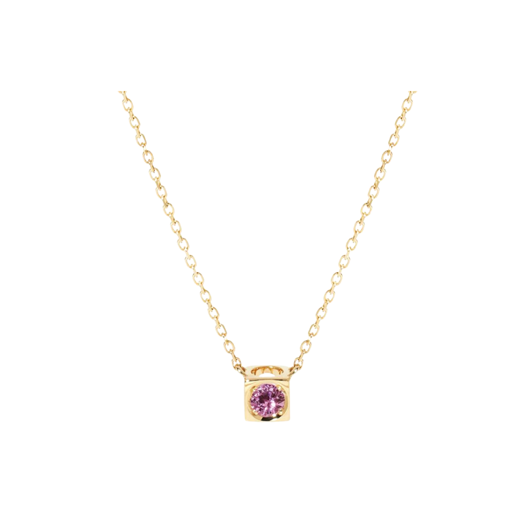 Pink Sapphire Le Cube Small Necklace