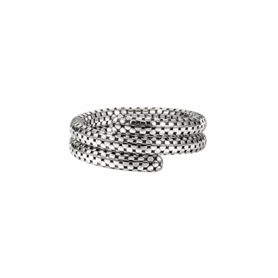 Sterling Silver Dot Double Coil Bracelet, size Small
