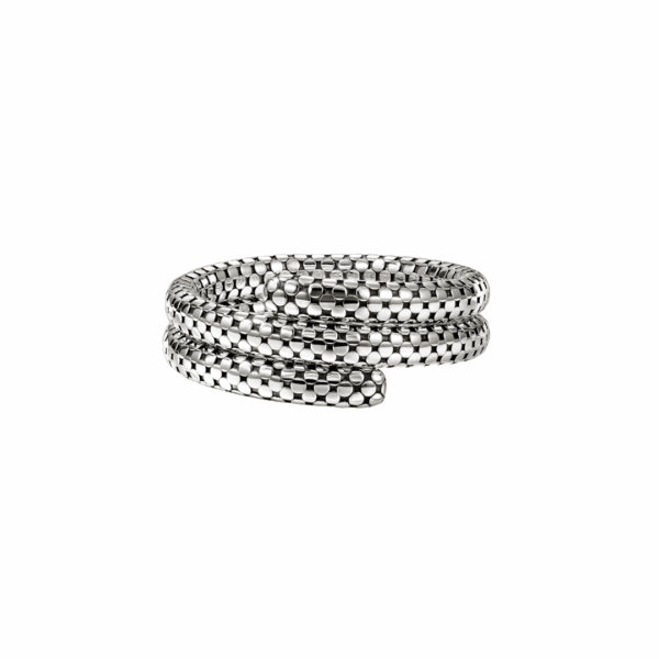 Sterling Silver Dot Double Coil Bracelet, size Small