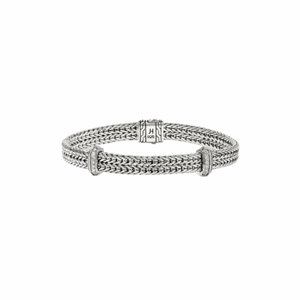 Sterling Silver Icon Link 6mm Flat Chain Bracelet, size Medium
