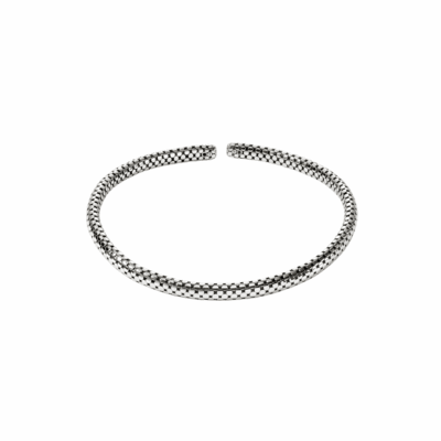 Sterling Silver Dot Collar Necklace, 16 "