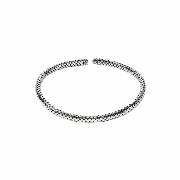 Sterling Silver Dot Collar Necklace, 16 "