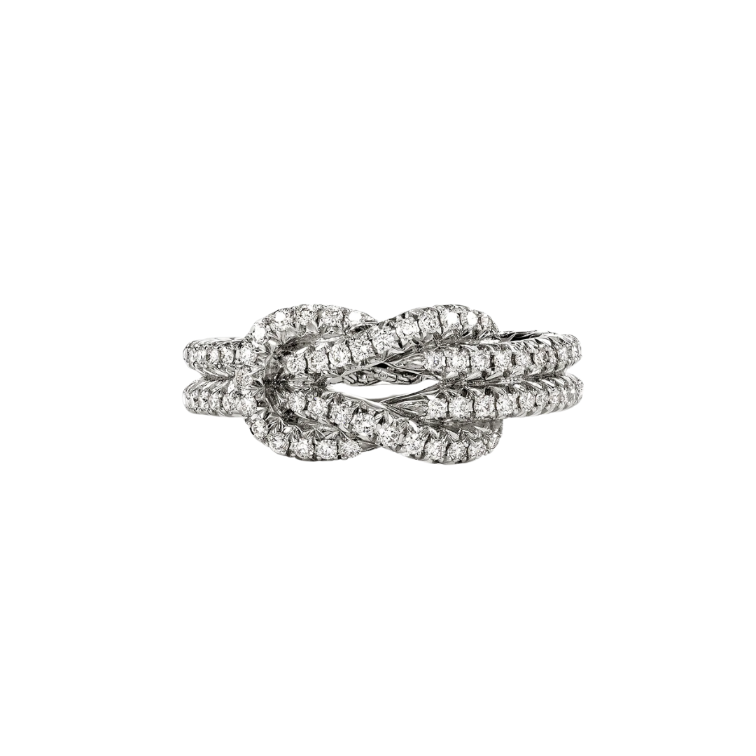 Love Knot Ring, Sterling Silver, Diamonds