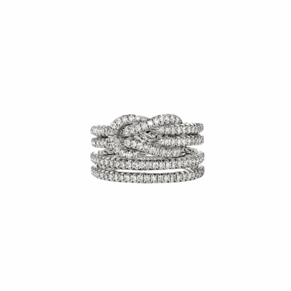 Love Knot Ring, Sterling Silver, Diamonds, size 6