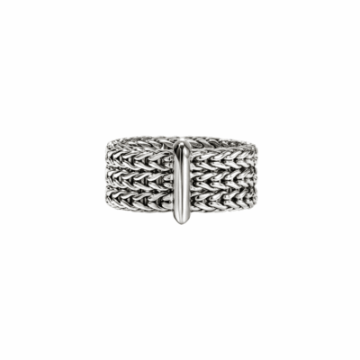 Sterling Silver 9mm Icon Link Band Ring, size 9