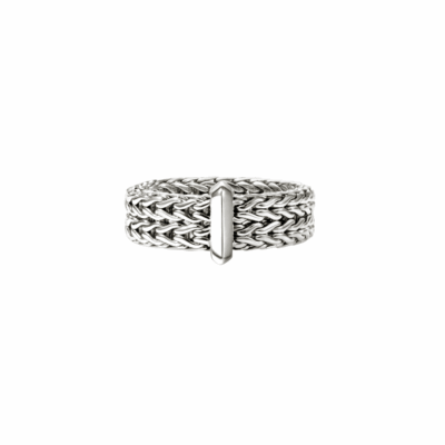 Sterling Silver 6mm Icon Link Band Ring, size 6