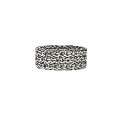 Sterling Silver Icon Link 9mm Ring, size 8
