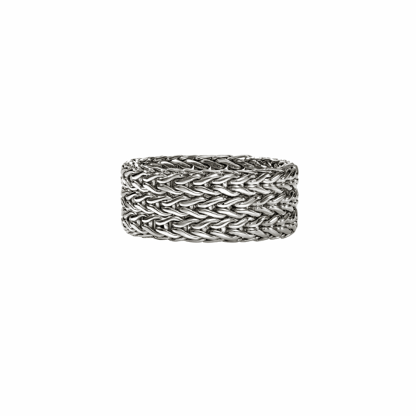 Sterling Silver Icon Link 9mm Ring, size 8