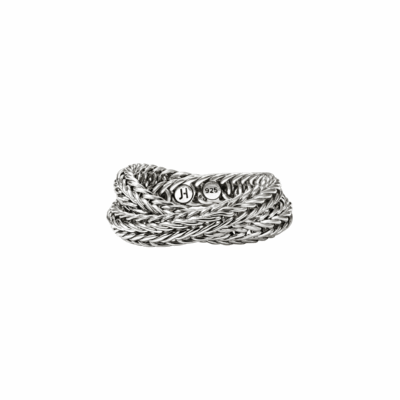 Sterling Silver 4.5mm Crossover Ring, size 7