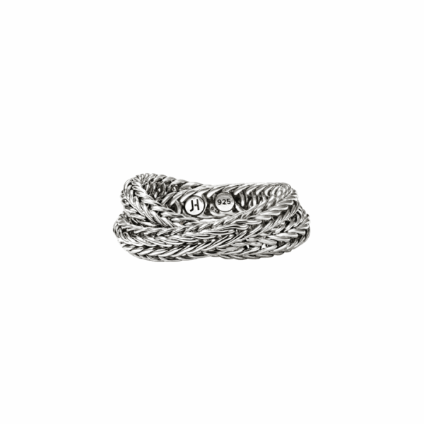 Sterling Silver 4.5mm Crossover Ring, size 7