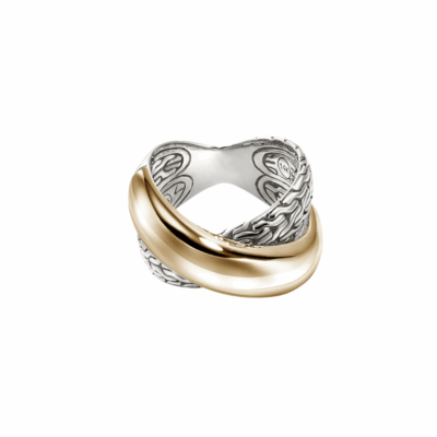 JH Essential Crossover Ring, Gold, Sterling Silver, size 7