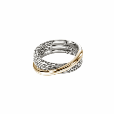 Essential Crossover Ring, Gold, Sterling Silver