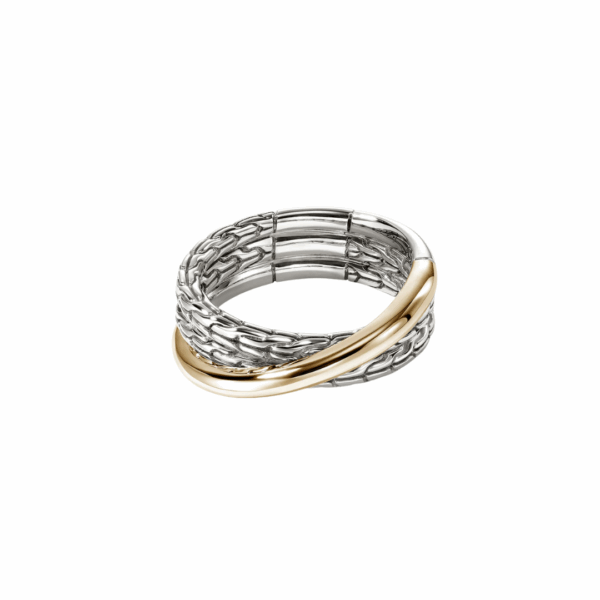 Essential Crossover Ring, Gold, Sterling Silver