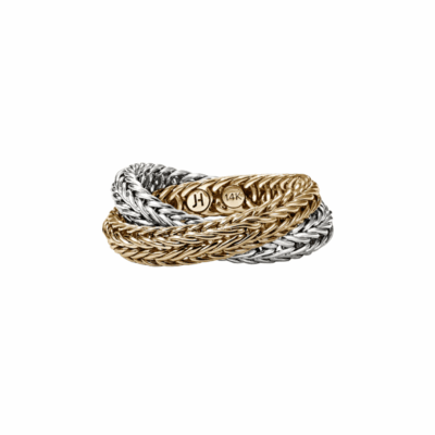 Icon Chevron Crossover Ring, Gold, Sterling Silver, 4.5MM size 7