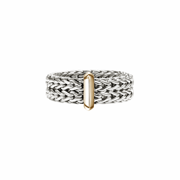 Sterling Silver and 14KYG 6mm Icon Link Band Ring