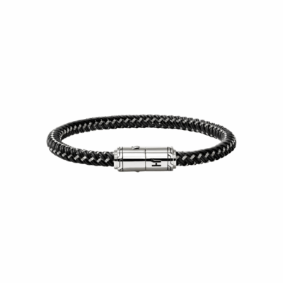 Cord Bracelet, Sterling Silver, Rubber, size Large