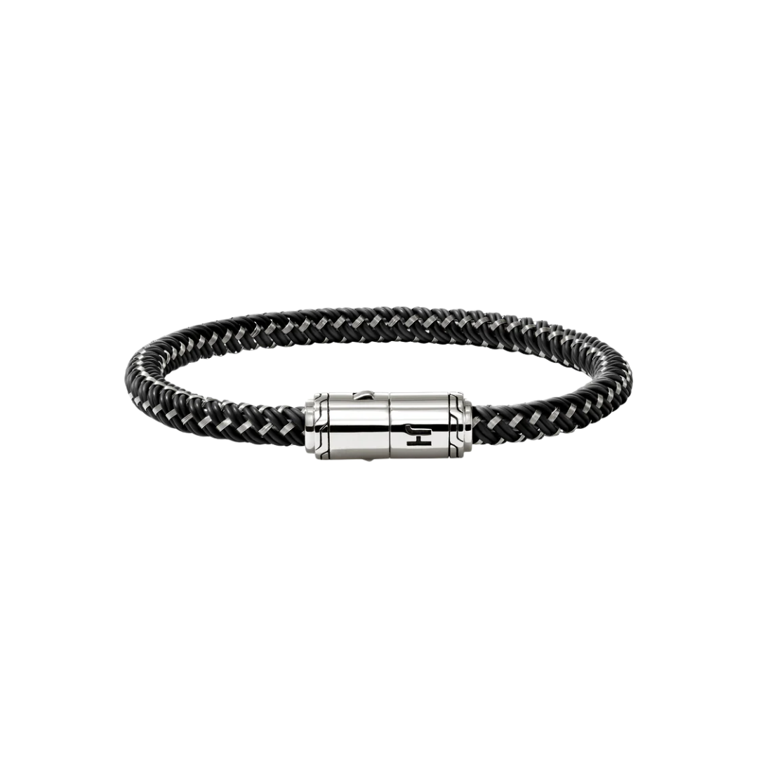 Cord Bracelet, Sterling Silver, Rubber