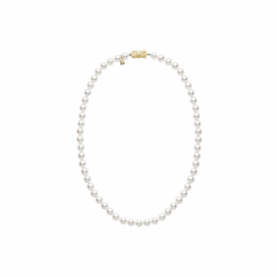 18" Akoya Cultured Pearl Strand Necklace – 18K Yellow Gold Clasp