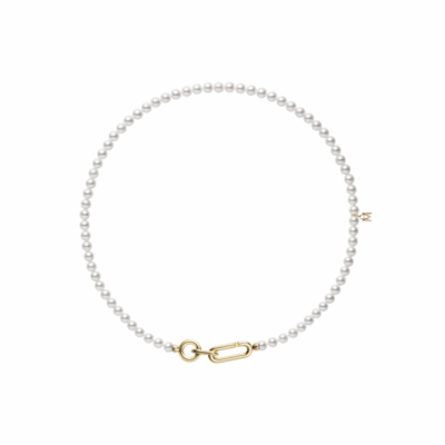 18KYG M Code Pearl Strand Necklace