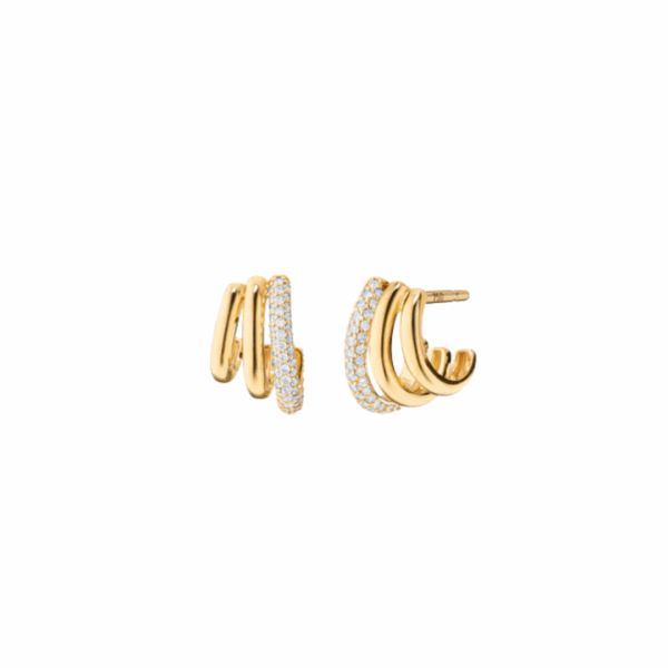 Monica Rich Kosann’s 18K Yellow Saturn Pave Diamond Earrings.