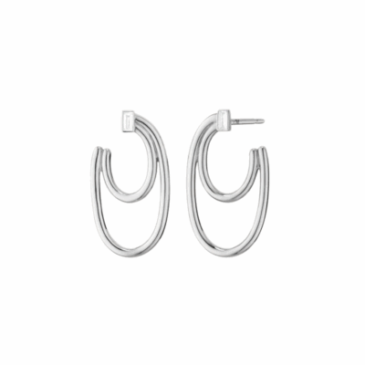 Monica Rich Kosann Sterling Silver Double Oval "Galaxy Wrap Hoop" Earrings.