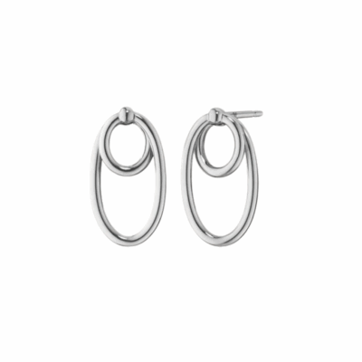 Monica Rich Kosann Sterling Silver Double Oval Hoop Earrings
