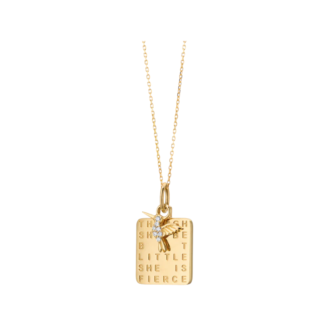 18KYG ""She is Fierce"" 18K Gold Necklace with Diamond