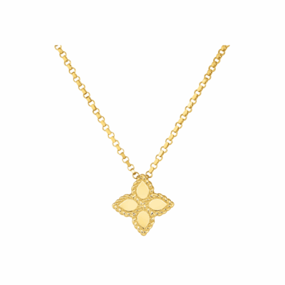 18K Yellow Gold Princess Flower Small Necklace