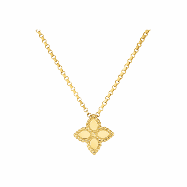 18K Yellow Gold Princess Flower Small Necklace