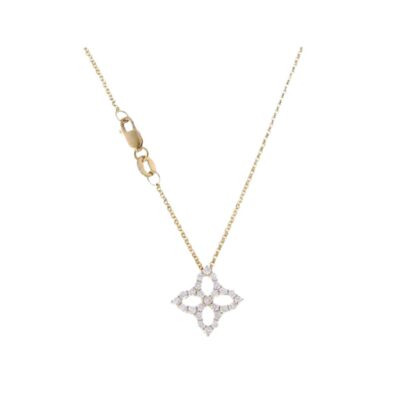 Venetian Princess Diamond Outline Necklace 15mm in 18K Yellow Gold