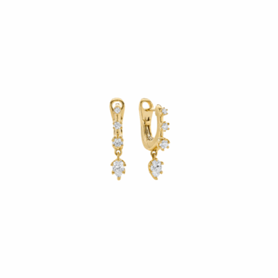 Daystar Medium Hoop Diamond Earrings