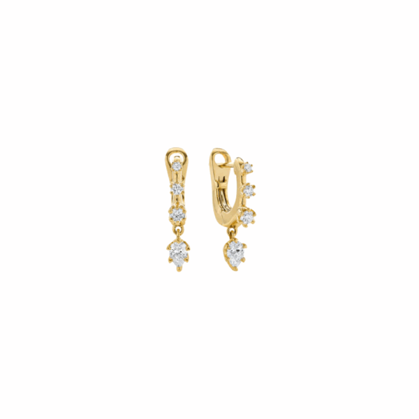 Daystar Medium Hoop Diamond Earrings