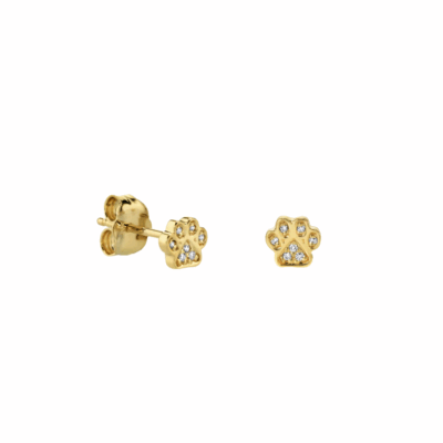 Sydney Evan’s 14K yellow gold mini paw stud earrings.