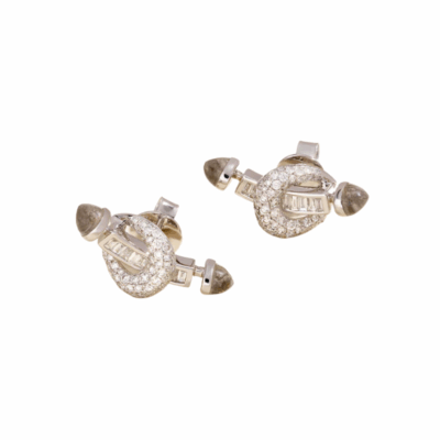 Chakras Bar Earrings, Diamond Baguette