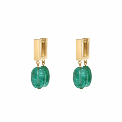 18k yellow gold Mosaic Moss Hoops