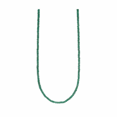 Small Dark Green Emerald Bead Necklace