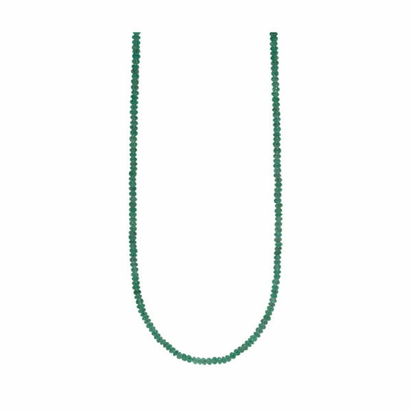 Small Dark Green Emerald Bead Necklace