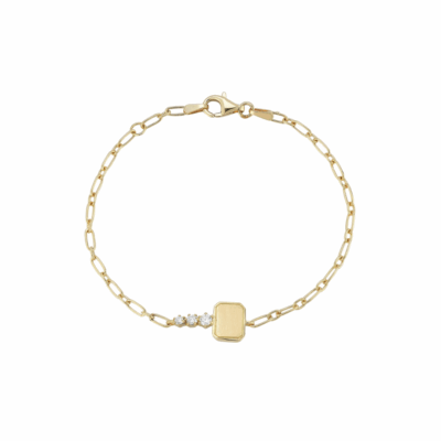18KYG Mini Catherine Key Bracelet with Diamonds