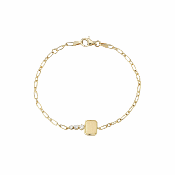 18KYG Mini Catherine Key Bracelet with Diamonds