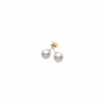 Mikimoto's 18KYG 7-7.5mm Akoya Pearl Stud Earrings
